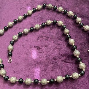 Nancy & Rise sterling silver bead and onyx necklace